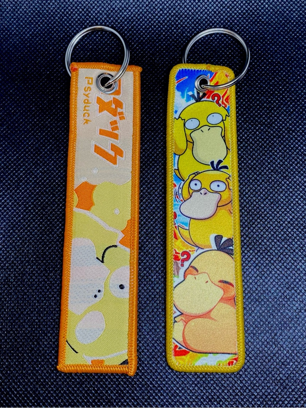 Pokemon Fabric Psyduck Double-Sided Keychain Jet Strap NWOT